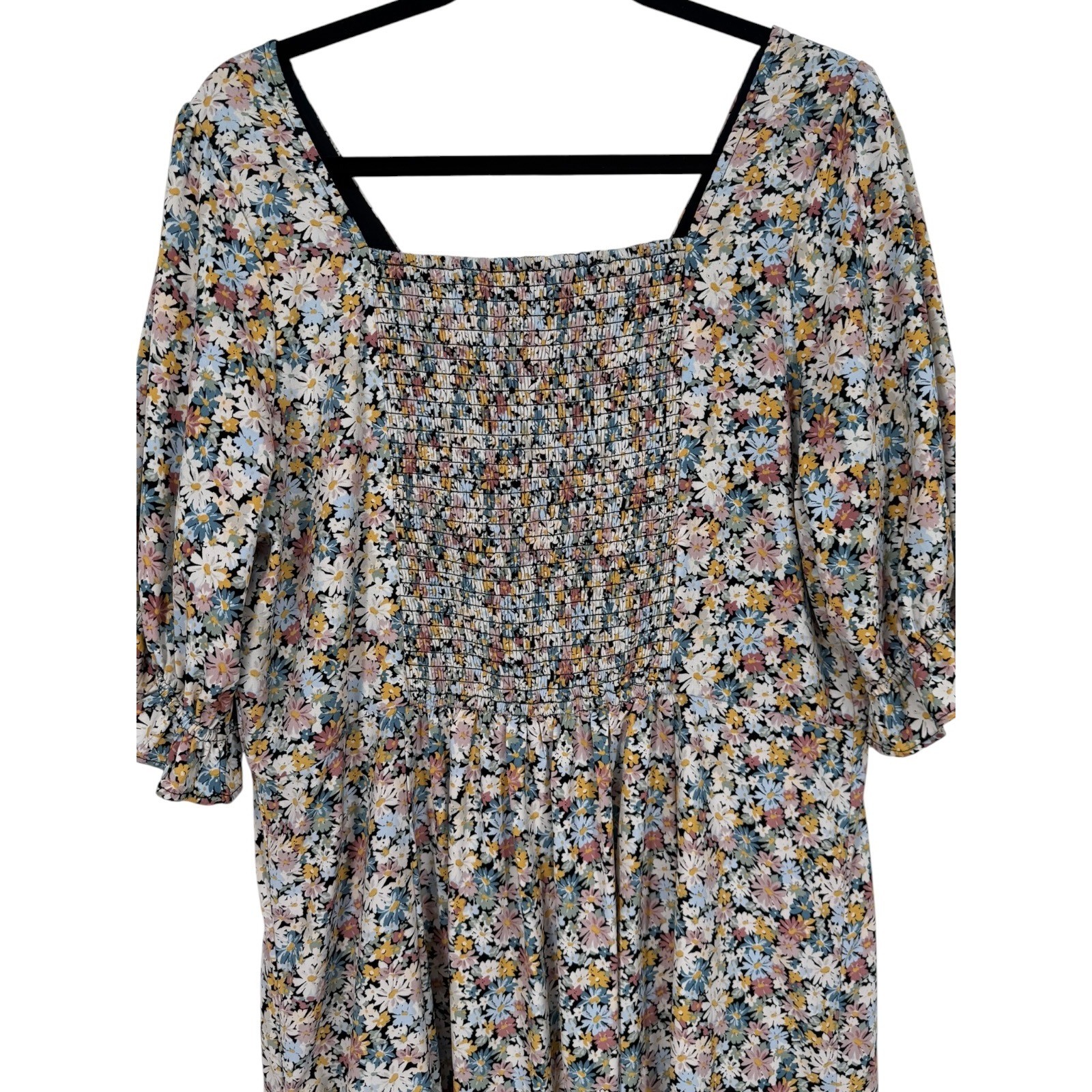 Abercrombie & Fitch Cinched Tie Front Floral Midi Dress Size XL Cottagecore Boho