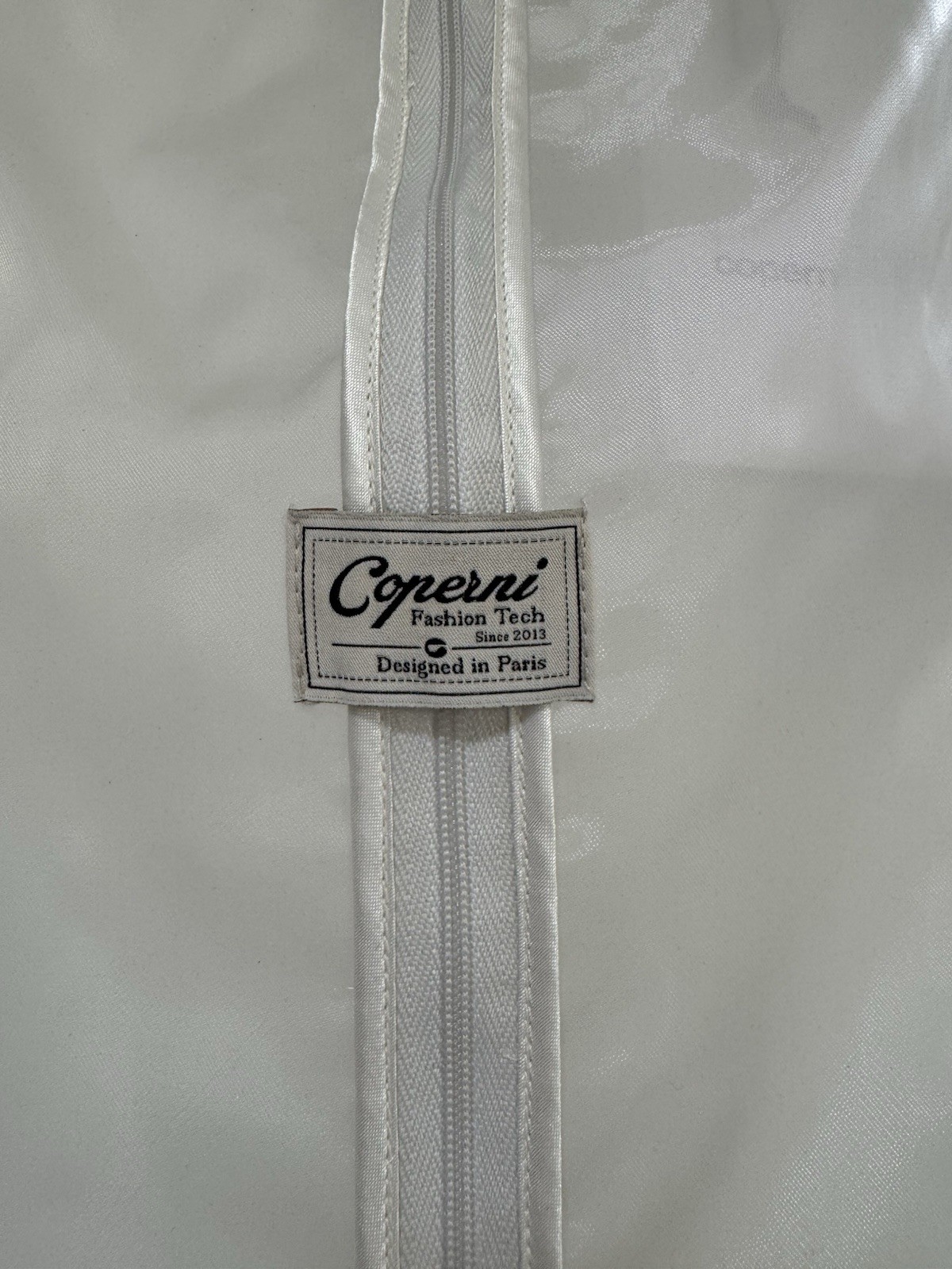 Coperni White Sheer Organza Sleeveless Zip Dress