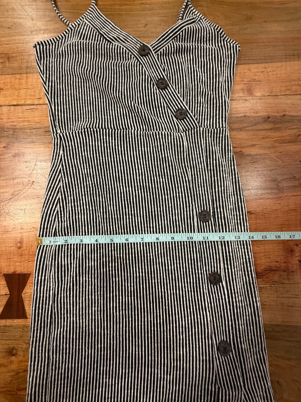 Caution To The Wind Dress Small Black White Stripe Button Front Bodycon Midi Str