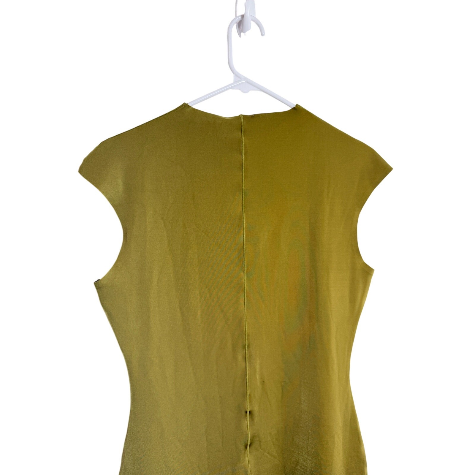 Zara Olive Green sculpting bodycon Polyamide Midi Dress size L NWOT minimalist