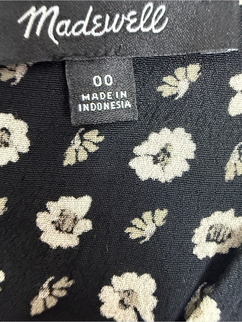 Madewell Black Mini Floral Dress