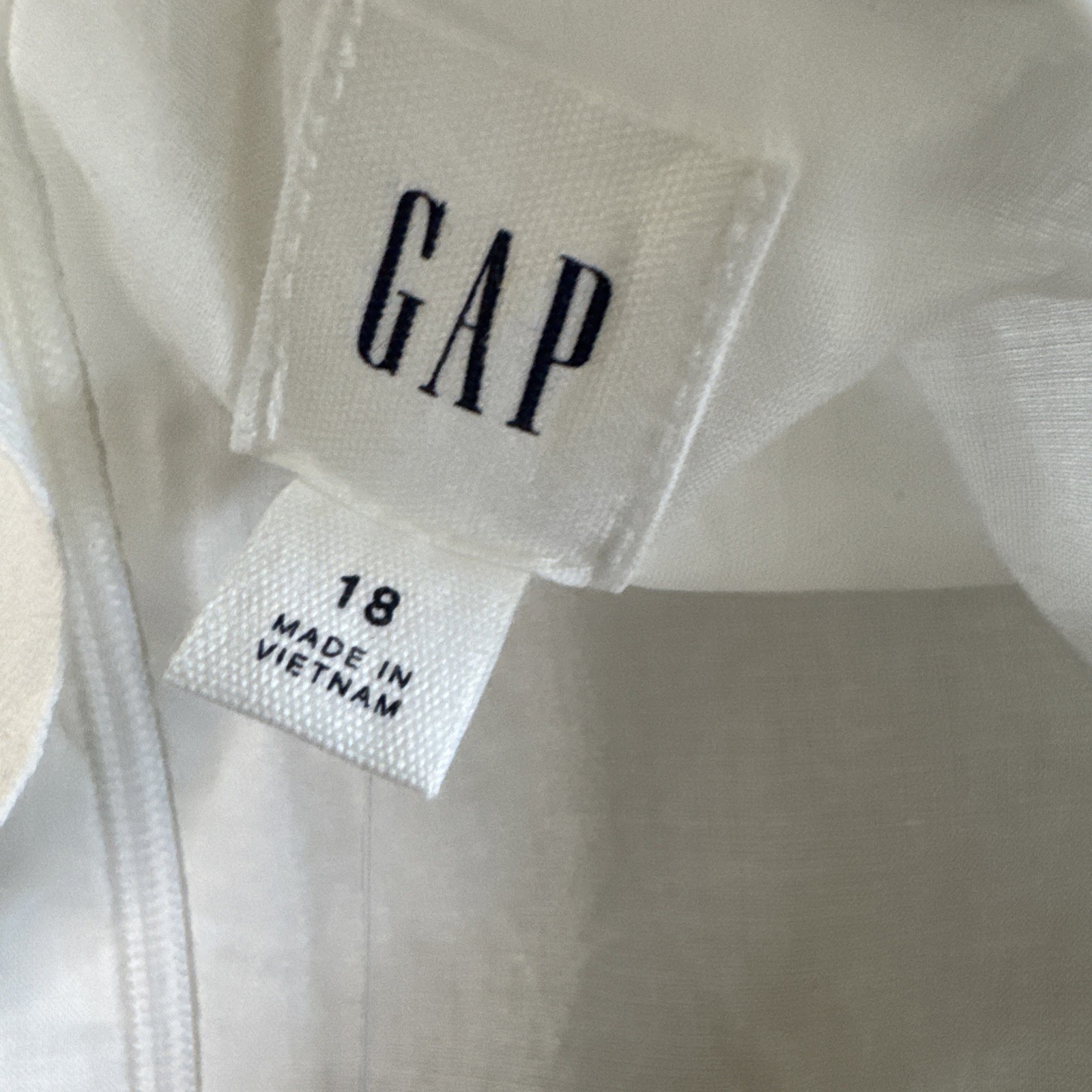 Gap Linen Cotton Cami Sundress Womens 18 White Fit Flare A-Line NWT
