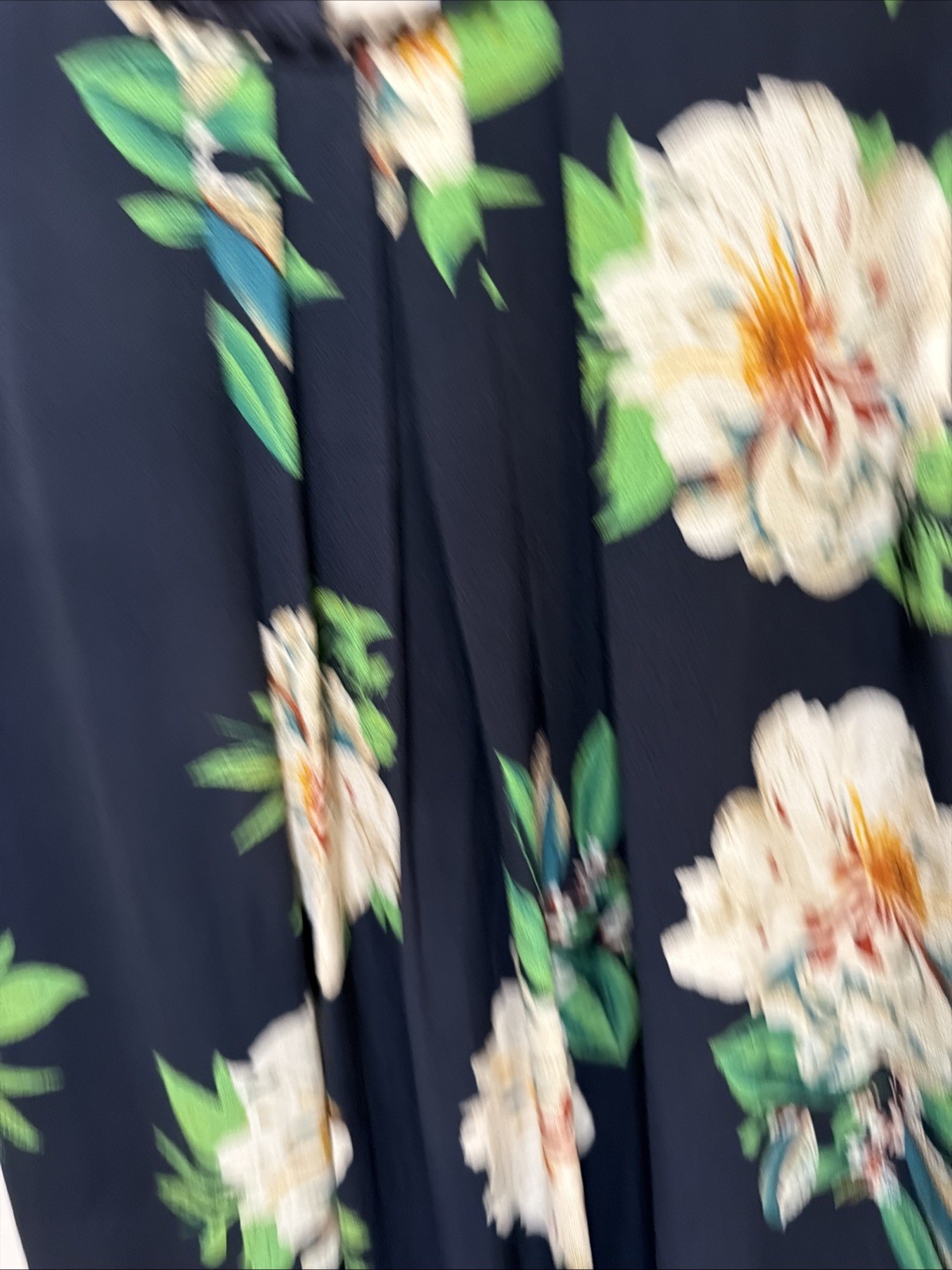 Navy Floral Knee Length Pullover, Sundress Women’s Large Merokeety