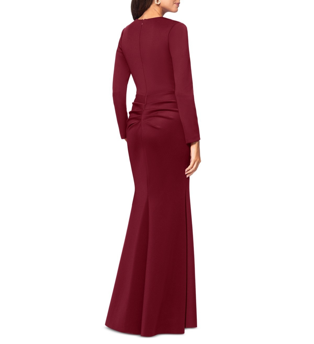 Xscape Scuba Square-Neck Ruffle-Side Gown MSRP $249
