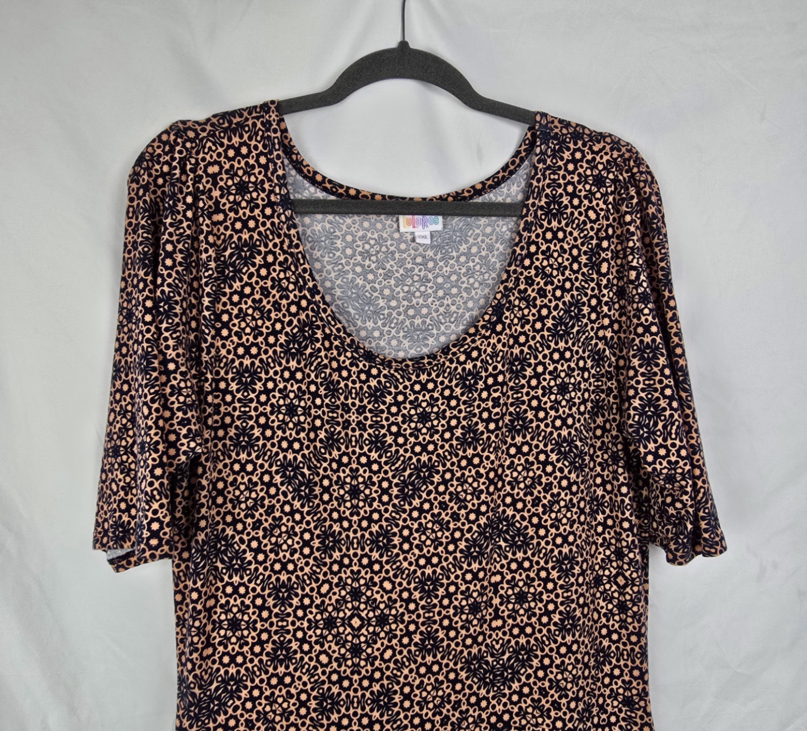 Lularoe Ana Short Sleeve Printed Geometric Boho Stretchy Maxi Dress sz 2XL