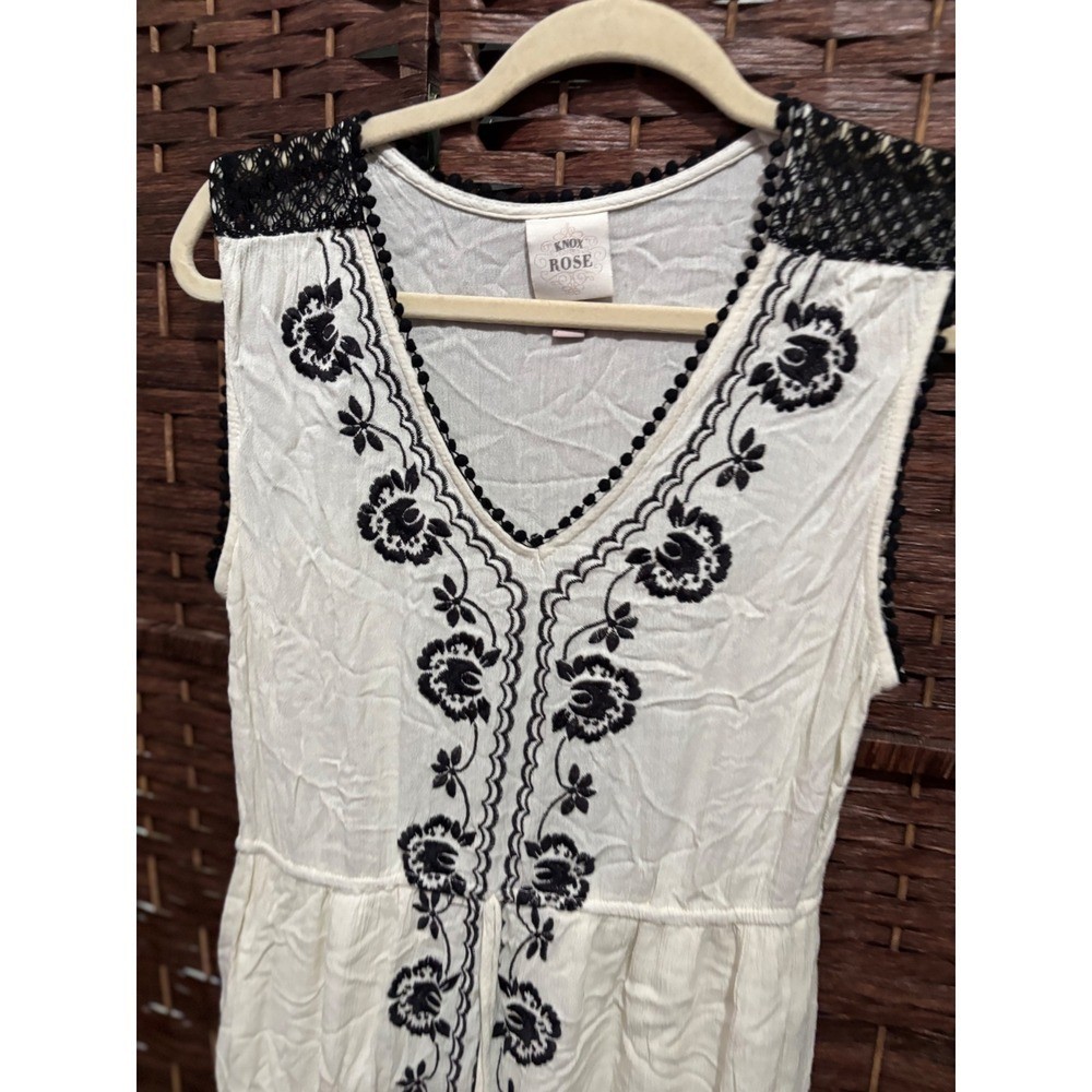 Knox Rose Cream Sleeveless Embroidered Maxi Dress Boho Festival Beach