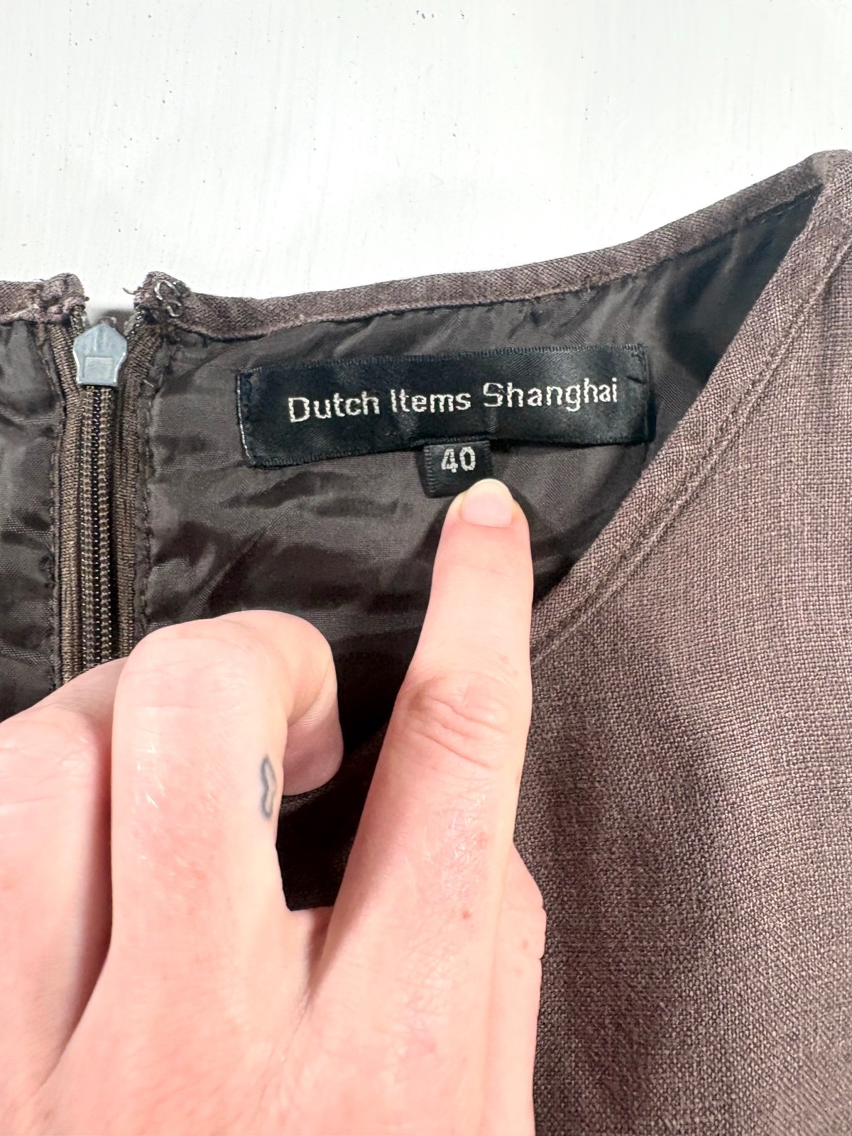 Dutch Items Shanghai Brown Linen Sleeveless Fit Flare Dress Size 40