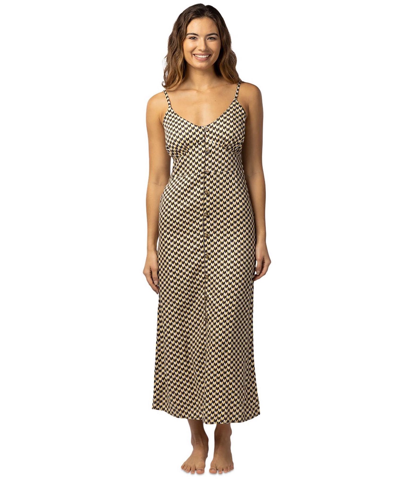 Rip Curl Womens Isla Chevron Geo Printed Midi Dress