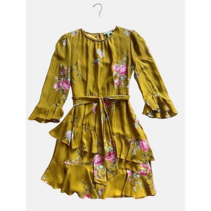 Joie 100% Silk Floral Ruffle Dress – Size 4