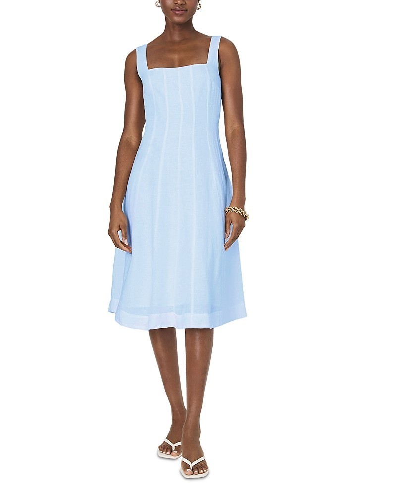 French Connection Birdie Square-Neck A-Line Dress MSRP $158