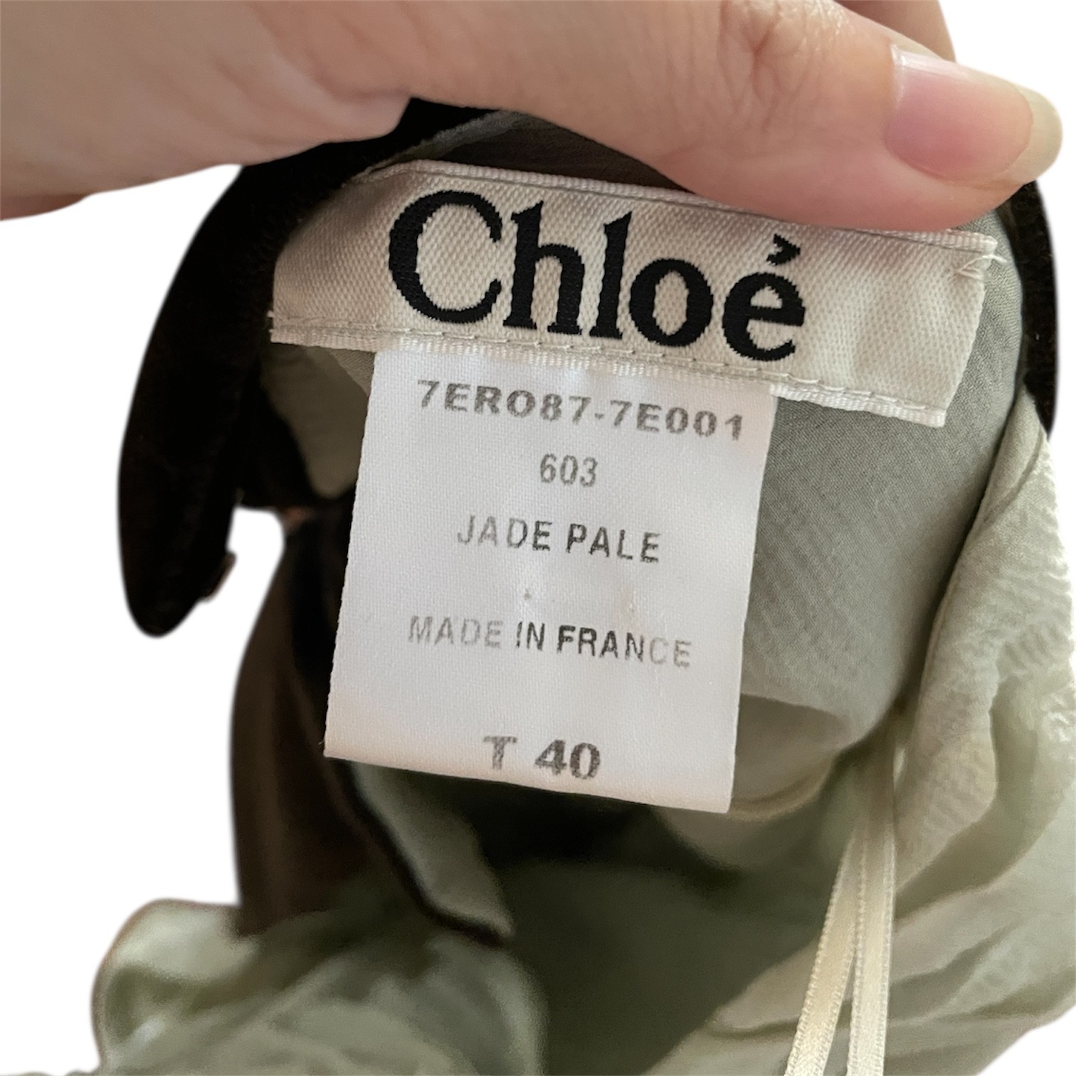 Rare Chloe Fall/Winter 2007 Frothy Pastel Green Embellished Pleated Silk Dress
