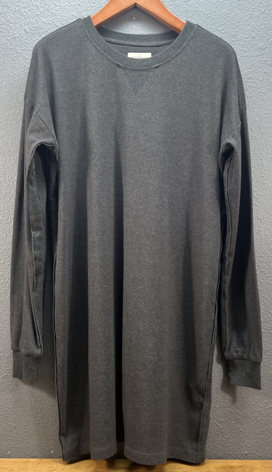 The Normal Brand Puremeso Everyday Dress Charcoal Gray Size XL Long Sleeve