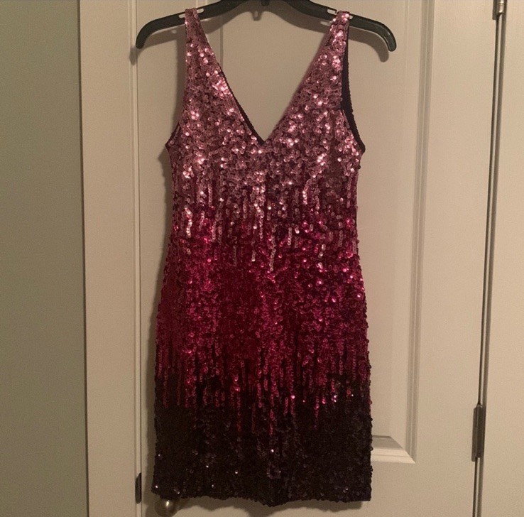 PrettyGuide Women’s Sequine Ombré Cocktail Dress Size Small
