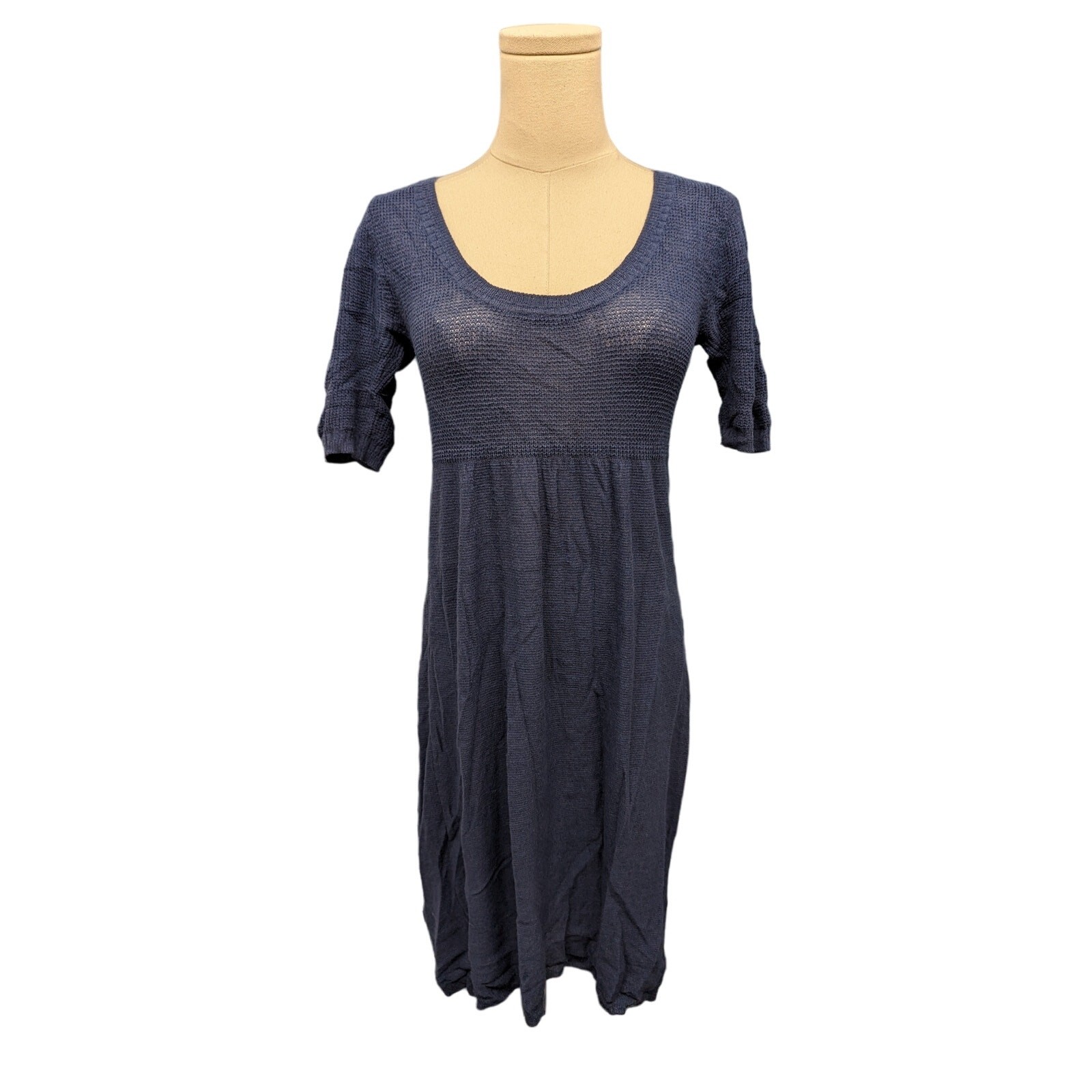 Akualani Women Small Dress Cashmere Mohair Wool Semi Sheer Knit Minimalist