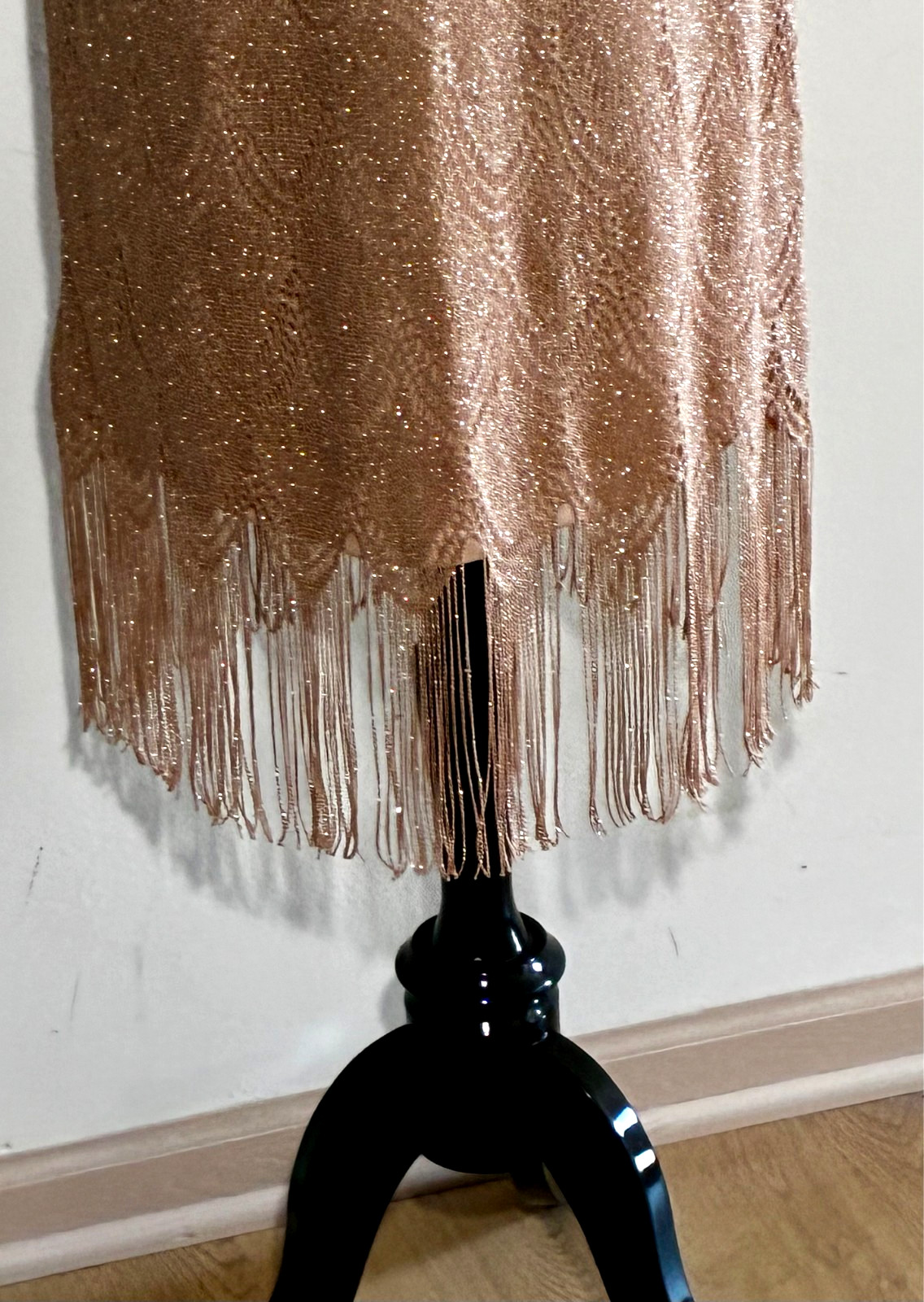 NWPT-Thalia Sodi Flapper Style Sleeveless Shift Fringe Dress (Gold) -Size XL/XG