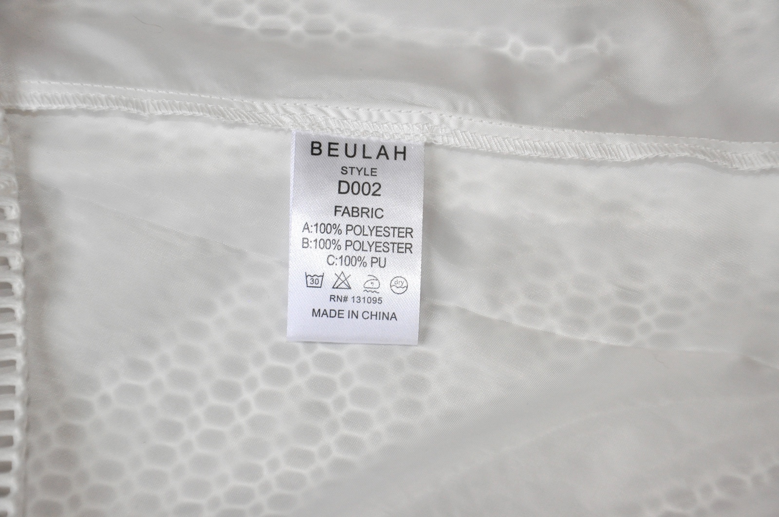 BEULAH White Sleeveless Structured Polyurethane Coated Netting Dress – S