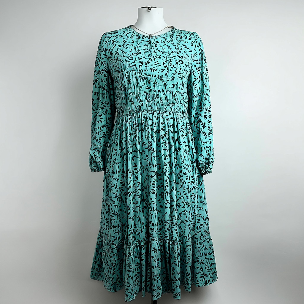 NWT BloomChic Lined Pockets Velvet Leaf Print Dress Women’s 14 16 Cottagecore
