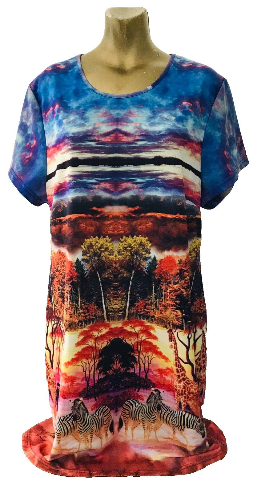 JUST LOVE Unique Plus Size SAFARI Photo Print DRESS Size 3X