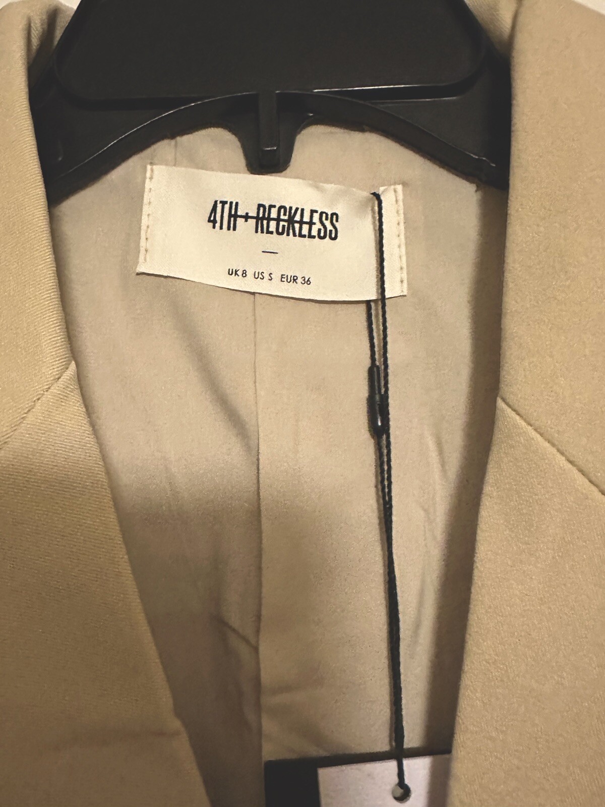 4th & Reckless Size Small Beige Side Cut Out Brownwyn Blazer Dress