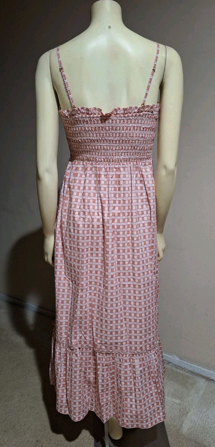 Cleobella Bellini Plaid Smocked Magnolia Ankle Dress M NEW $288