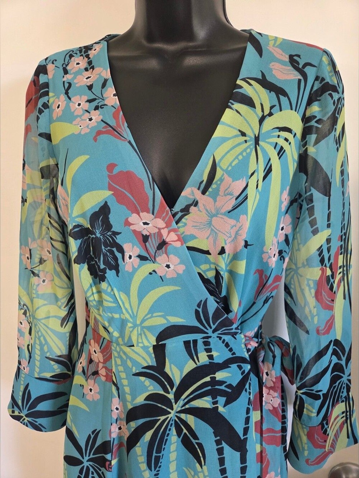 Bailey 44 Teal Abstract Asymmetrical Dress