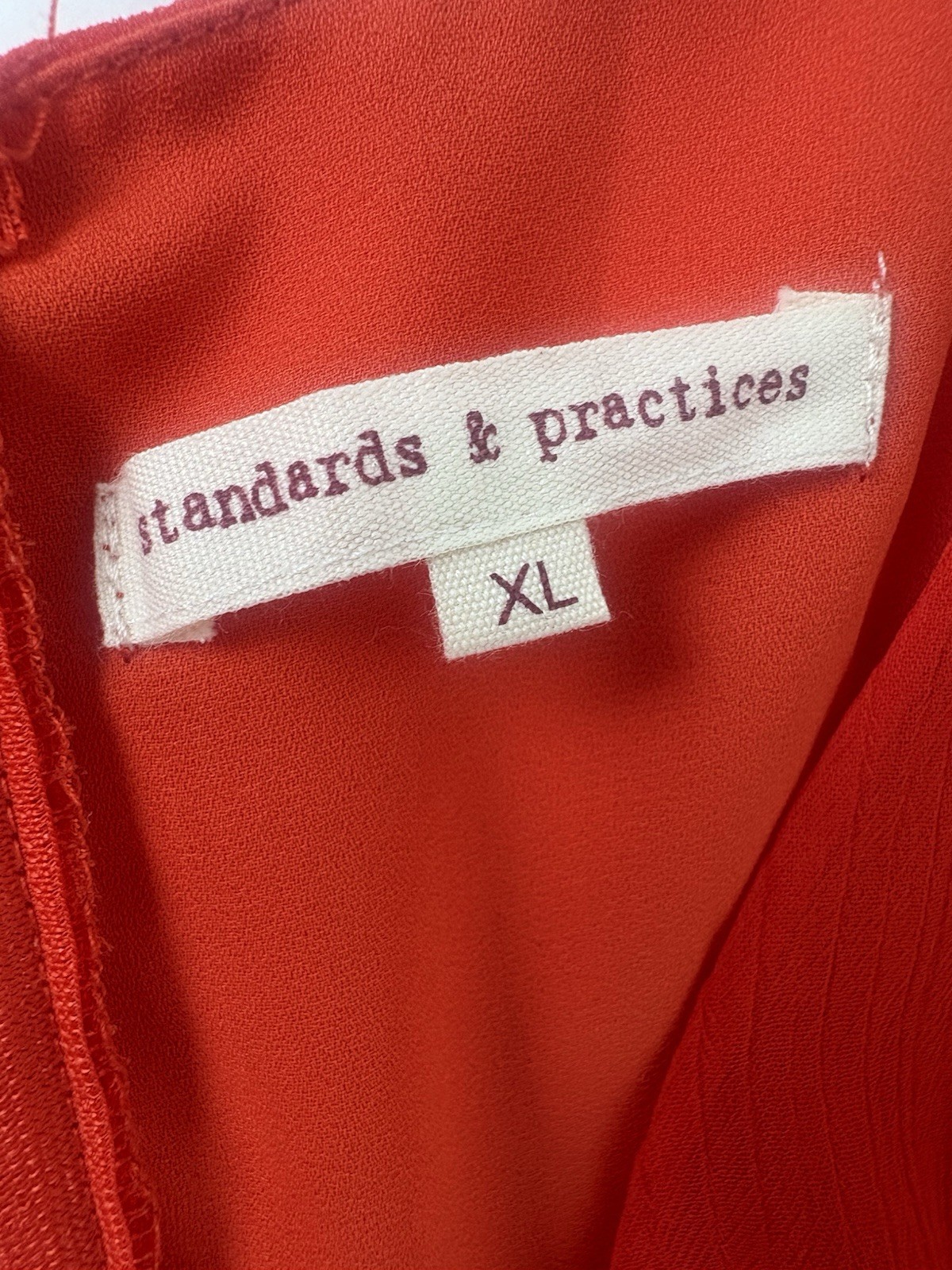 Standards & Practices Orange Sheer/Lined At Knee Dress Womens Size XL