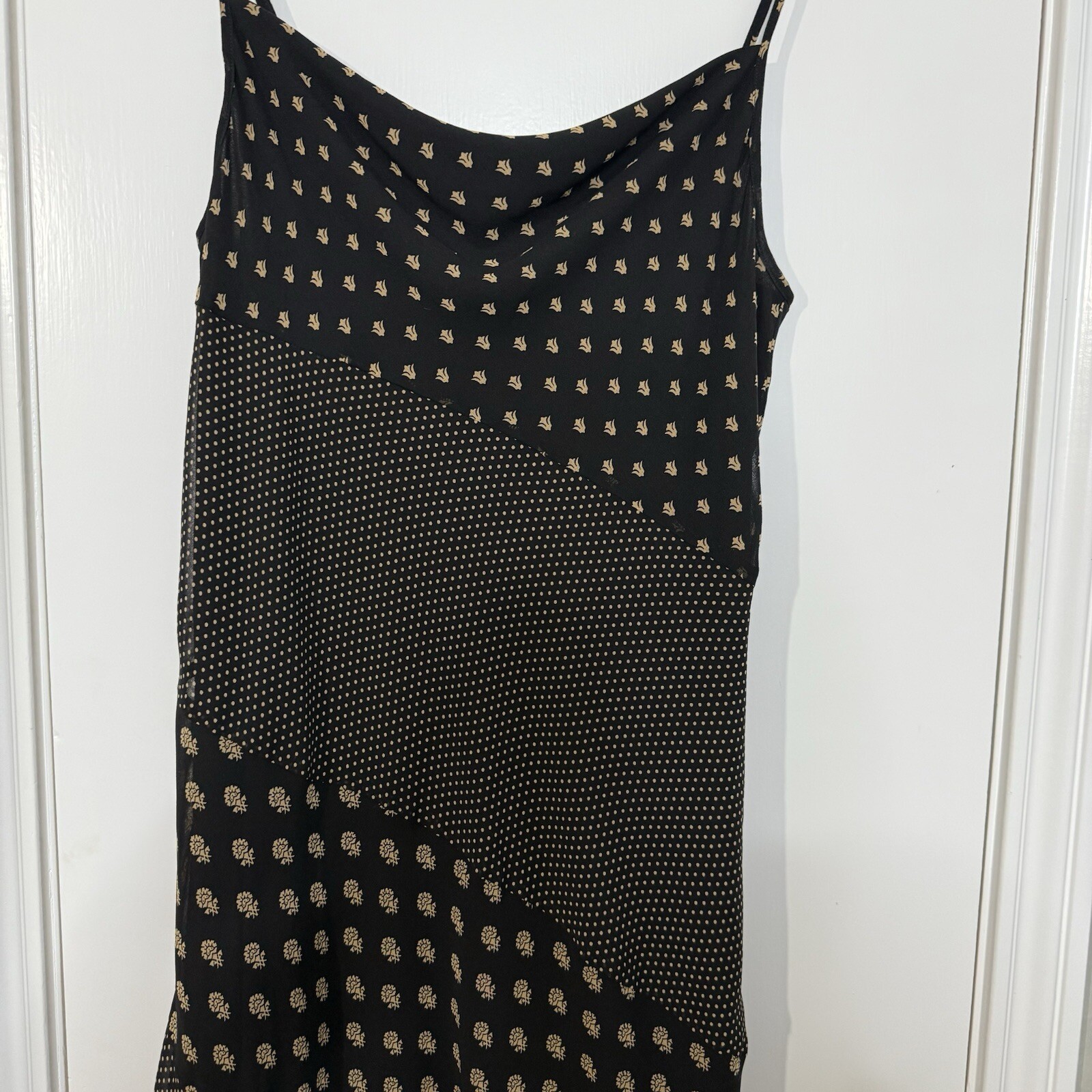 C/Meo L Dress Patchwork Palatial Spliced Paisley Asymmetrical Dress Lagenlook