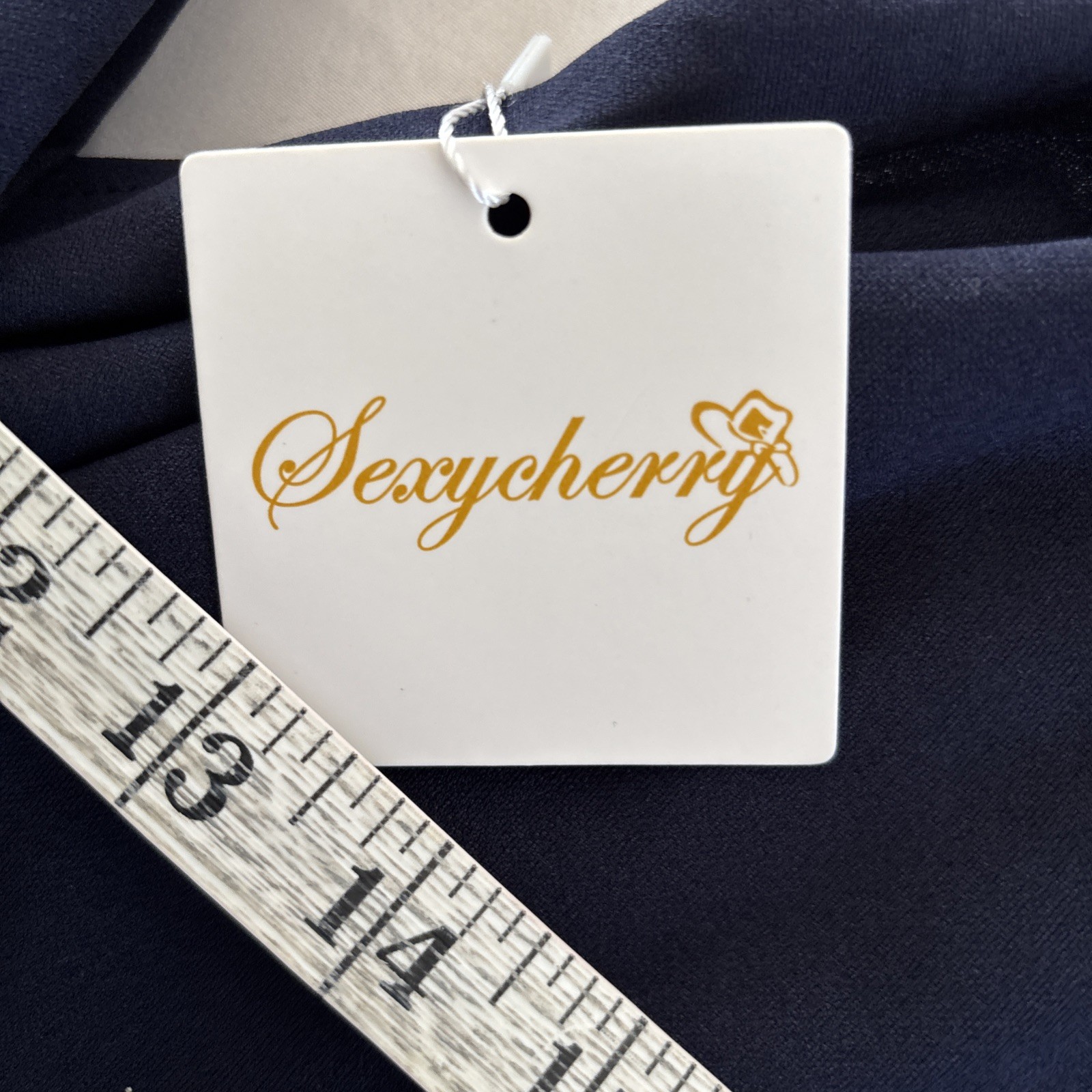 Sexycherry, Navy Blue, Formal Dress Mermaid Solid Evening Gown, Sz M/L Glamorous