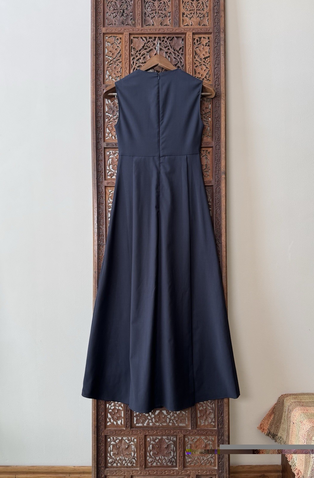 Studio Nicholson Navy Tropical Wool Maxi Teatrino Dress Sz 00 UK 6 US 2