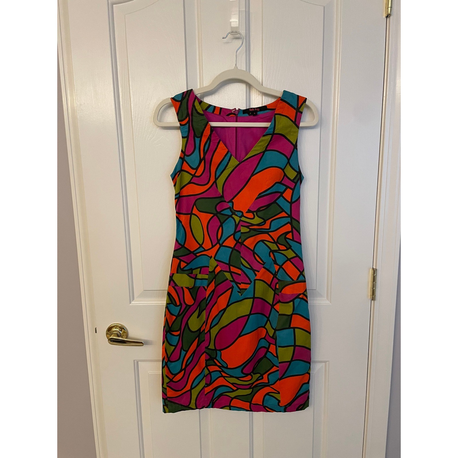 Anthropologie Fish Fry Glass Glow Shift Dress S Manish Arora Vintage Rare