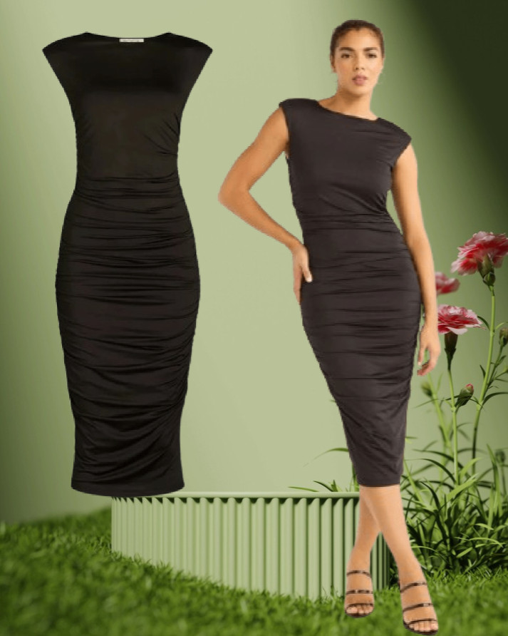 Sofia Jeans Women’s XL 16-18 Sleeveless Open Back Midi Dress, Below Knee Length
