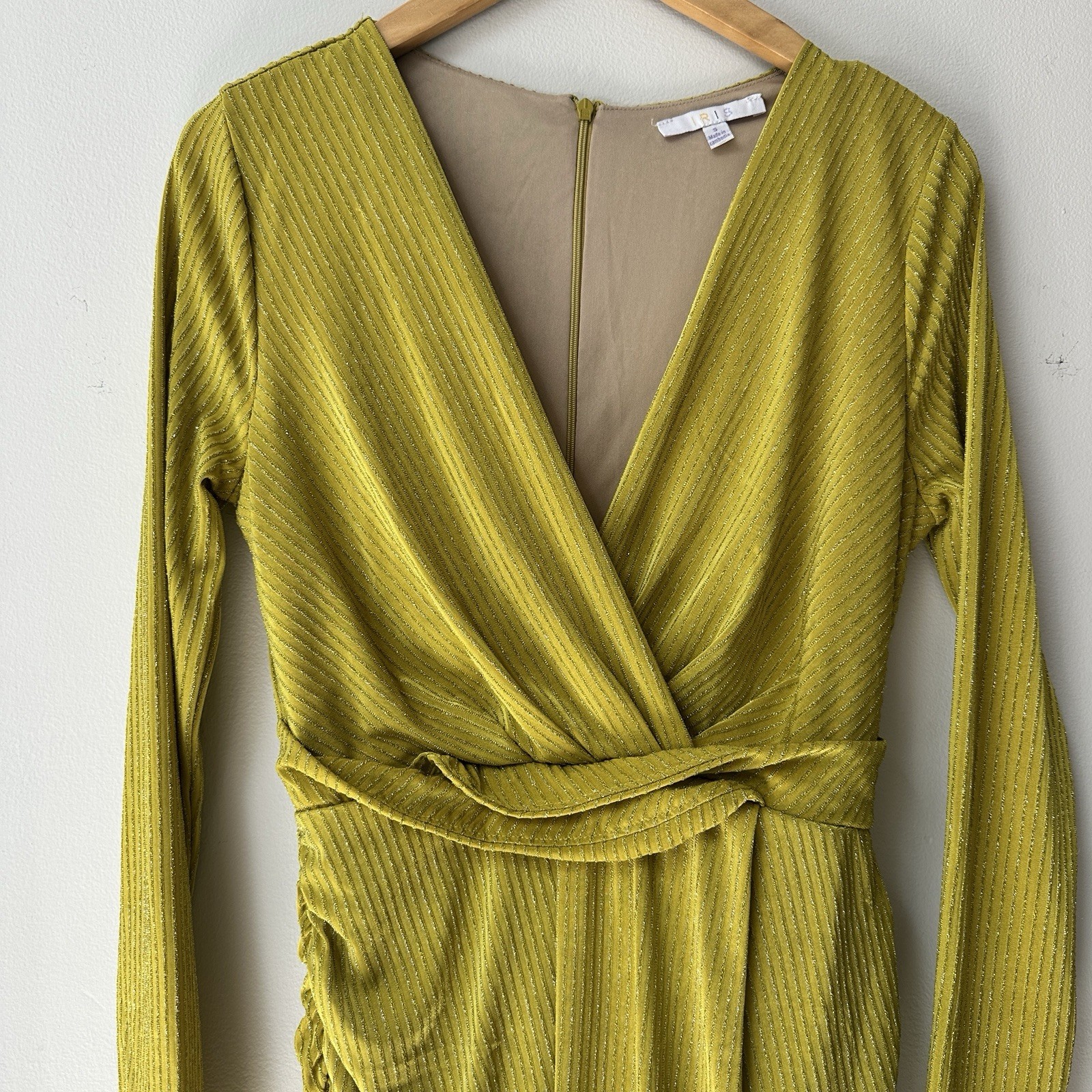 Iris Mini Bodycon Dress Size Small Cocktail Club Ruched Draped Skirt