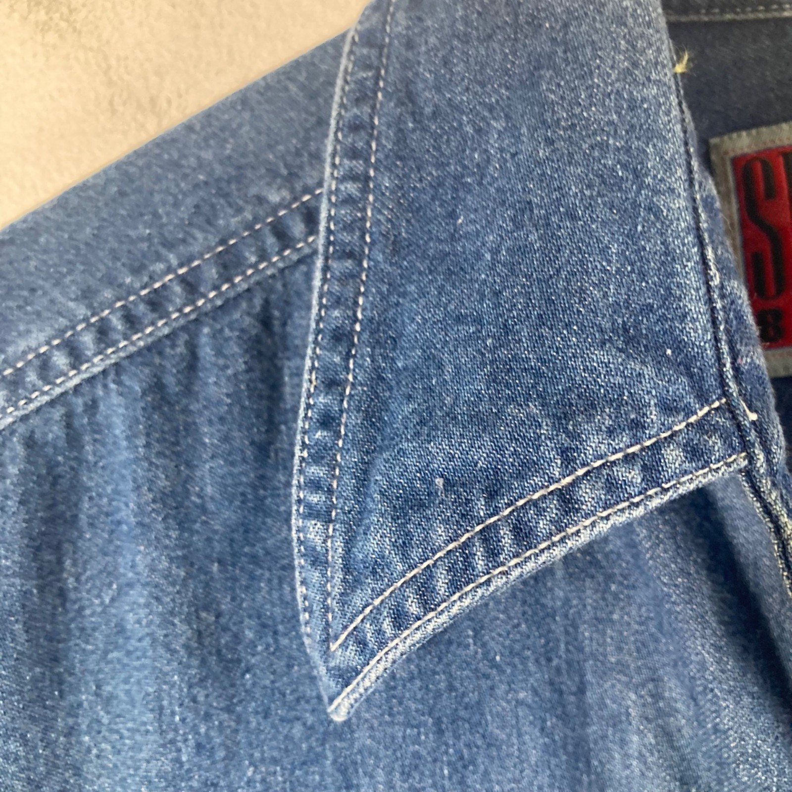 Womens Vintage Sun Belt Denim Button Maxi Dress Short Sleeve S Cotton Pockets