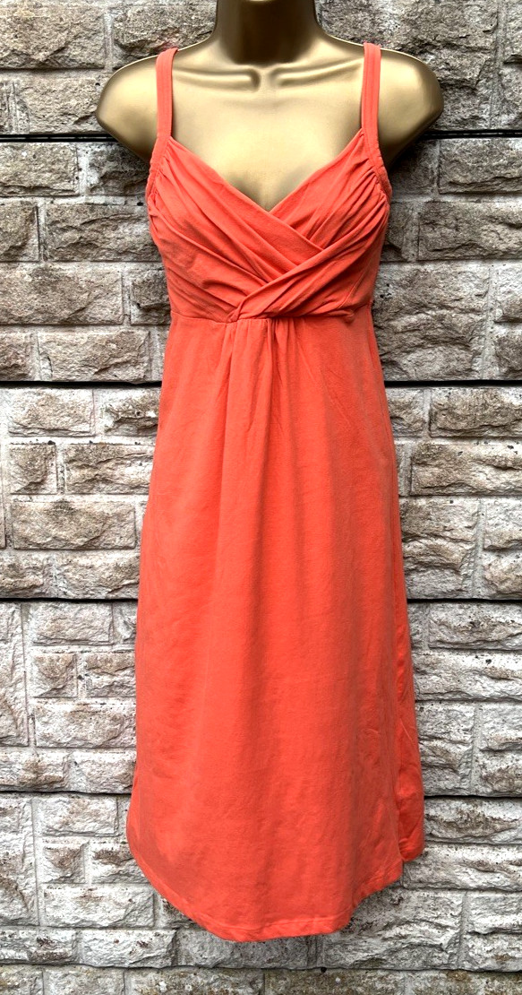 Ladies Collection By Jackpot Orange Adelas Strappy Cotton Stretch Midi Dress UKL