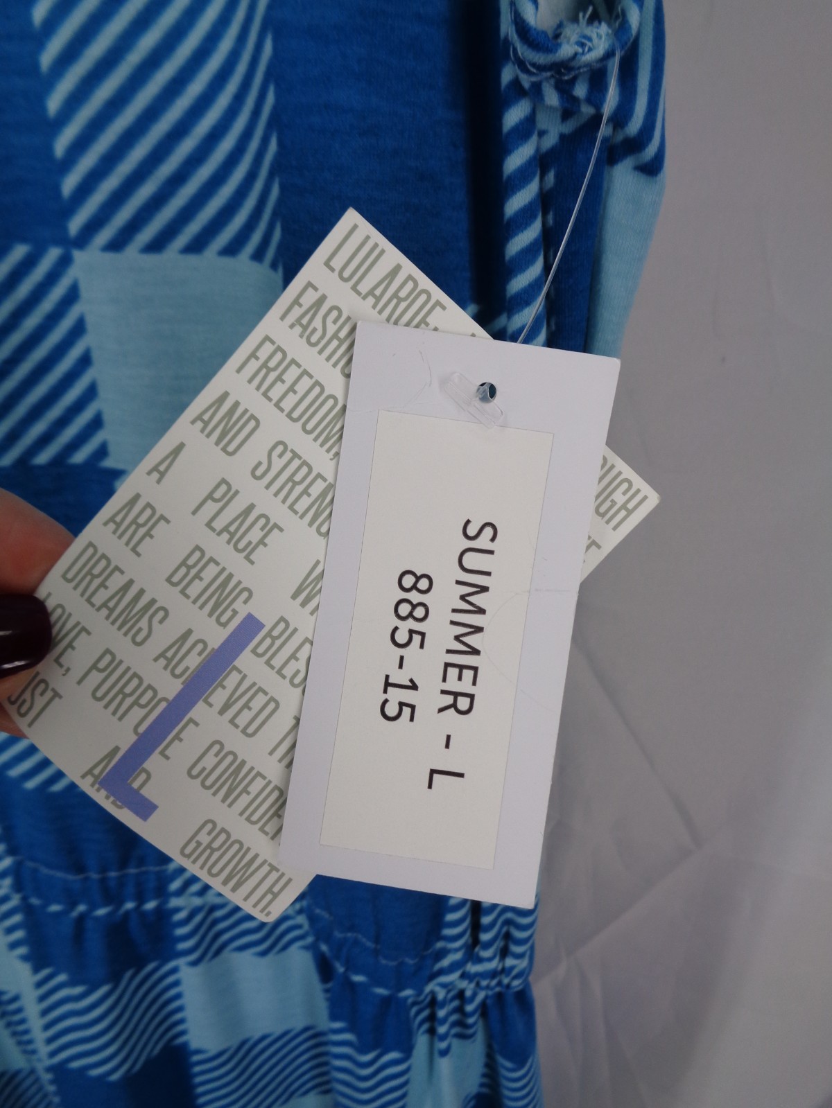 LuLaRoe Blue Plaid Check Summer Tank Dress Size Large New