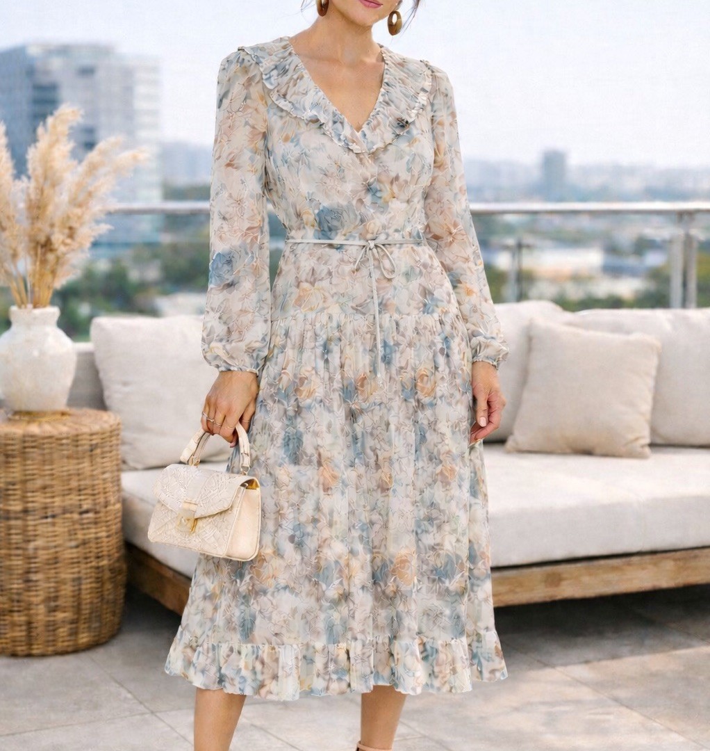 Zimmermann Fleeting Folds Satin-trimmed Pleated Midi Dress Size 2/ AU 12/ US 8