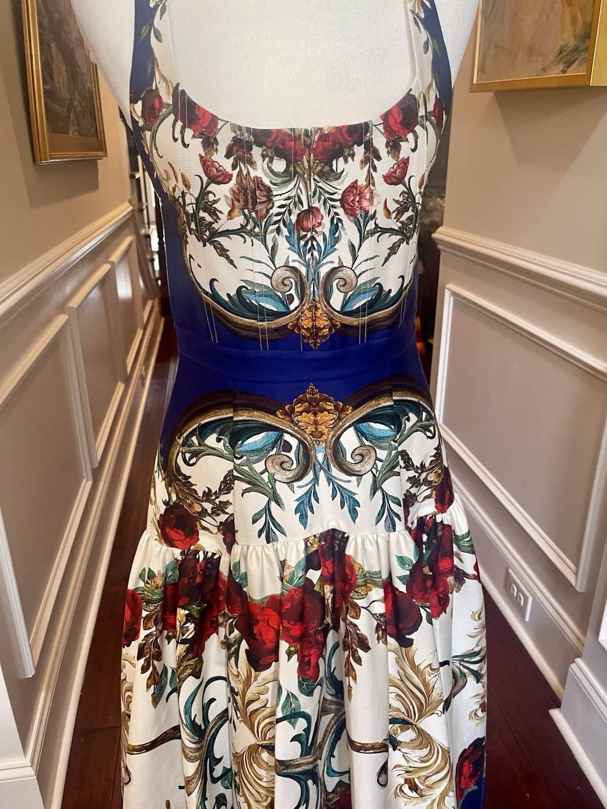 Alice and OLIVIA DIANA STRUCTURED MIDI DRESS In GILDED ROSE US 6 UK /AU 10 NWT