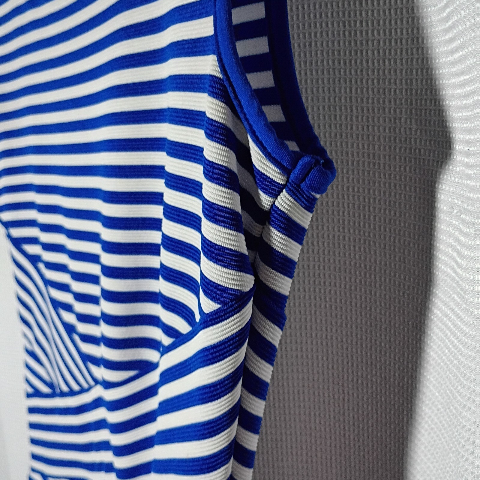 Trulli Fit & Flare Royal blue and white striped dress sz Small