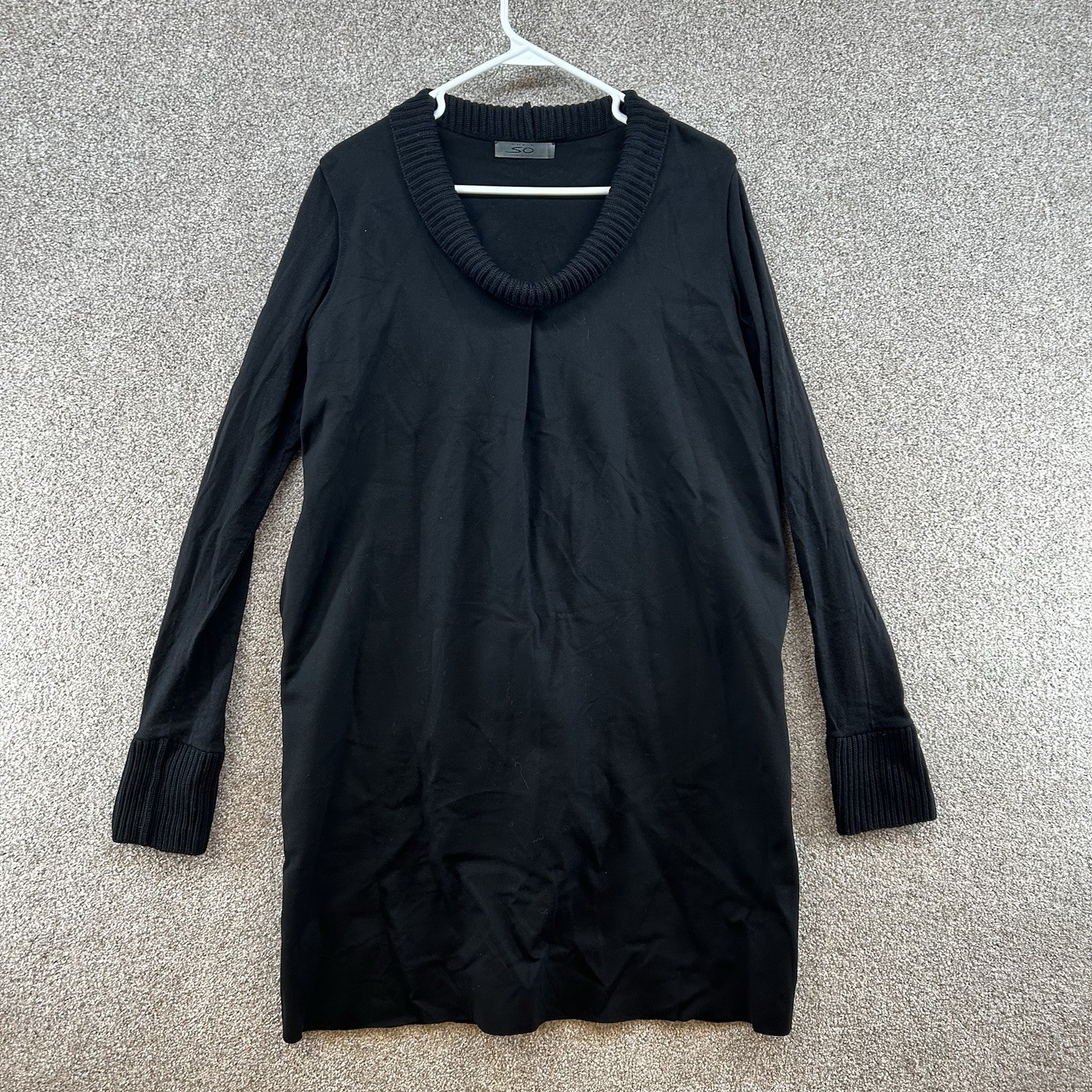 She’s So Women’s Italian Dress Size 48 Black Long Sleeve Pullover Wool Blend