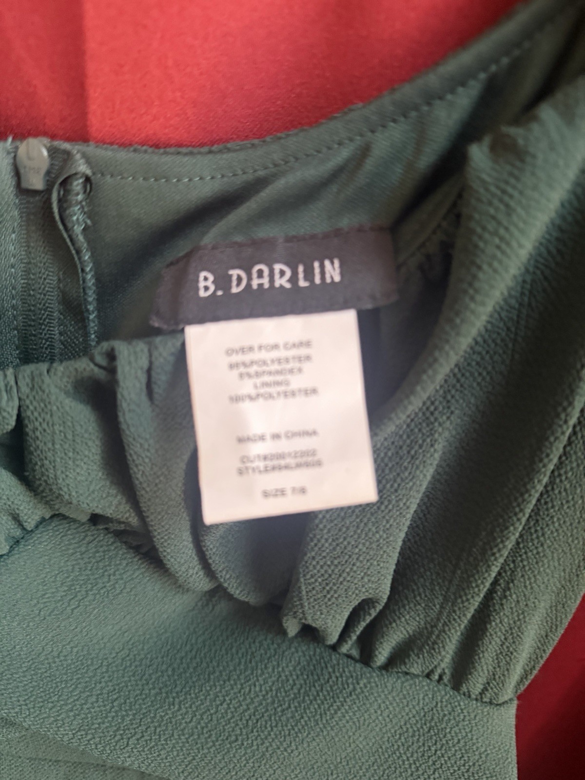 B Darlin Juniors’ mini Dress tie at waist bow Puff-Sleeve square neck New 7/8