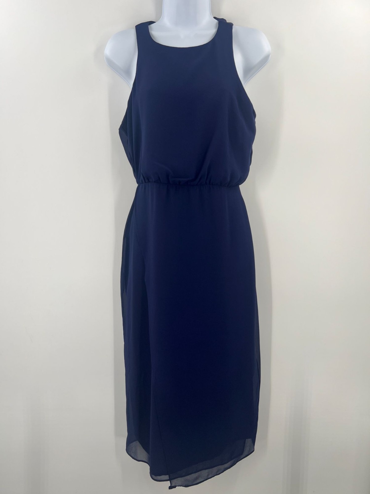 Sam Edelman 4 Navy Blue Blouson Straight Skirt Midi Timeless Cocktail Dress