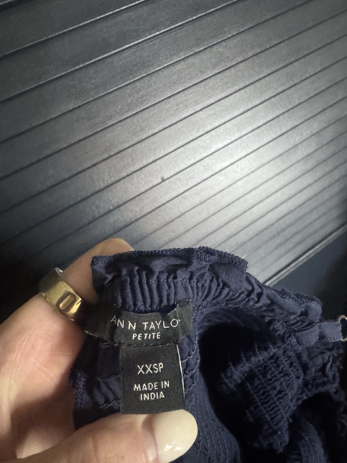 Ann Taylor Navy Square Neck Smocked Strappy Lined Maxi Dress XXSP Petite