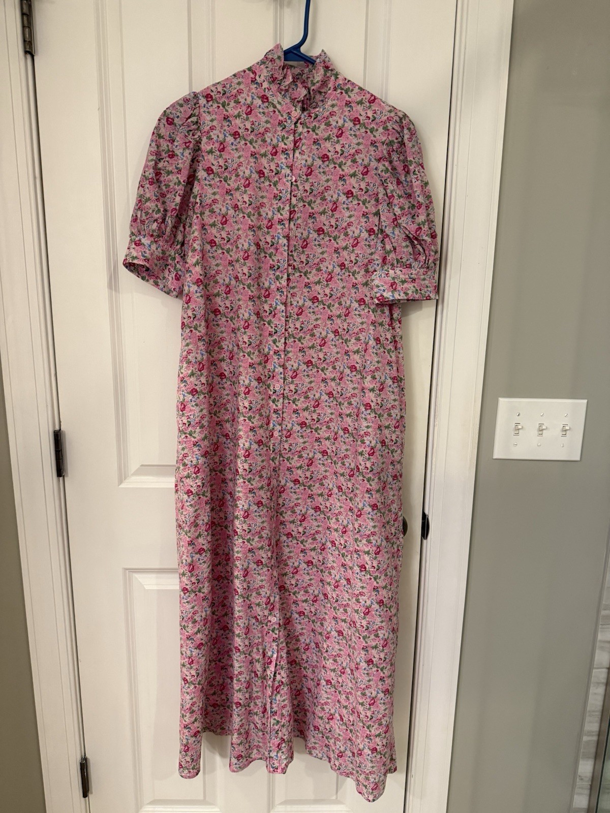 Hyacinth House Tuckernuck Pink Flower Printed Maxi Dress – Size XS