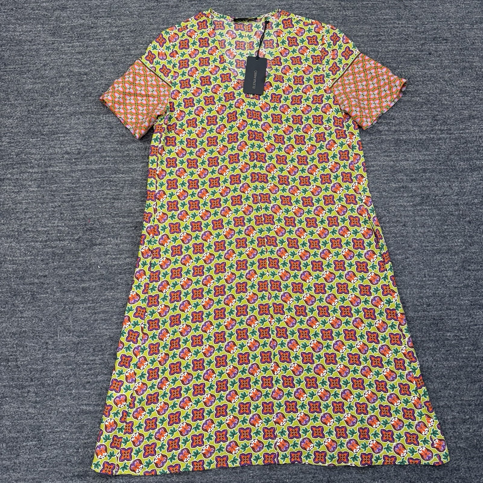 Elena Miro Dress Women 8 Floral Midi Shift Pockets Twee Nerd Retro Modern NEW