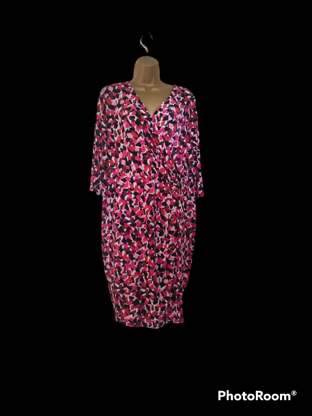 M &S wiggle pencil Dress size 22 mini pink occasion party Plus Size