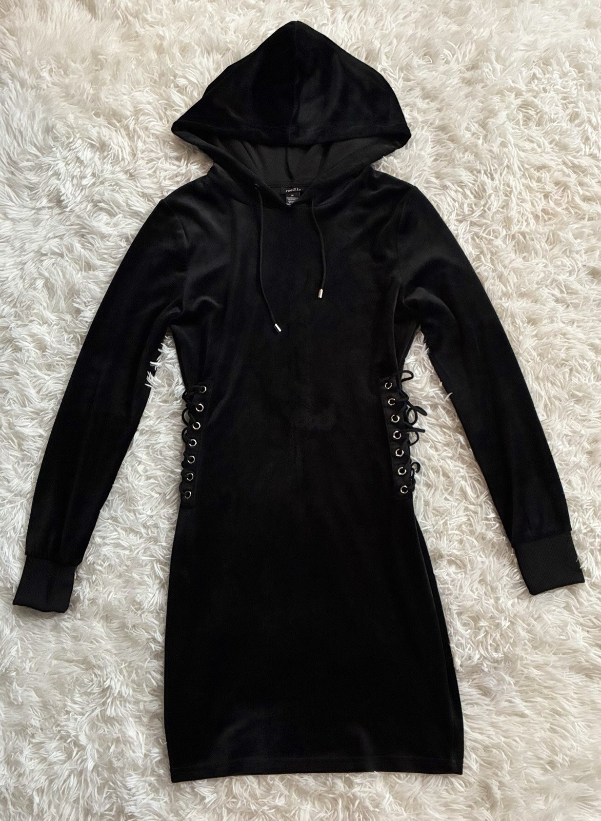 Gothic Grim Reaper Vampire Witchy Whimsigoth Black Sabbath Velvet Hooded Dress M