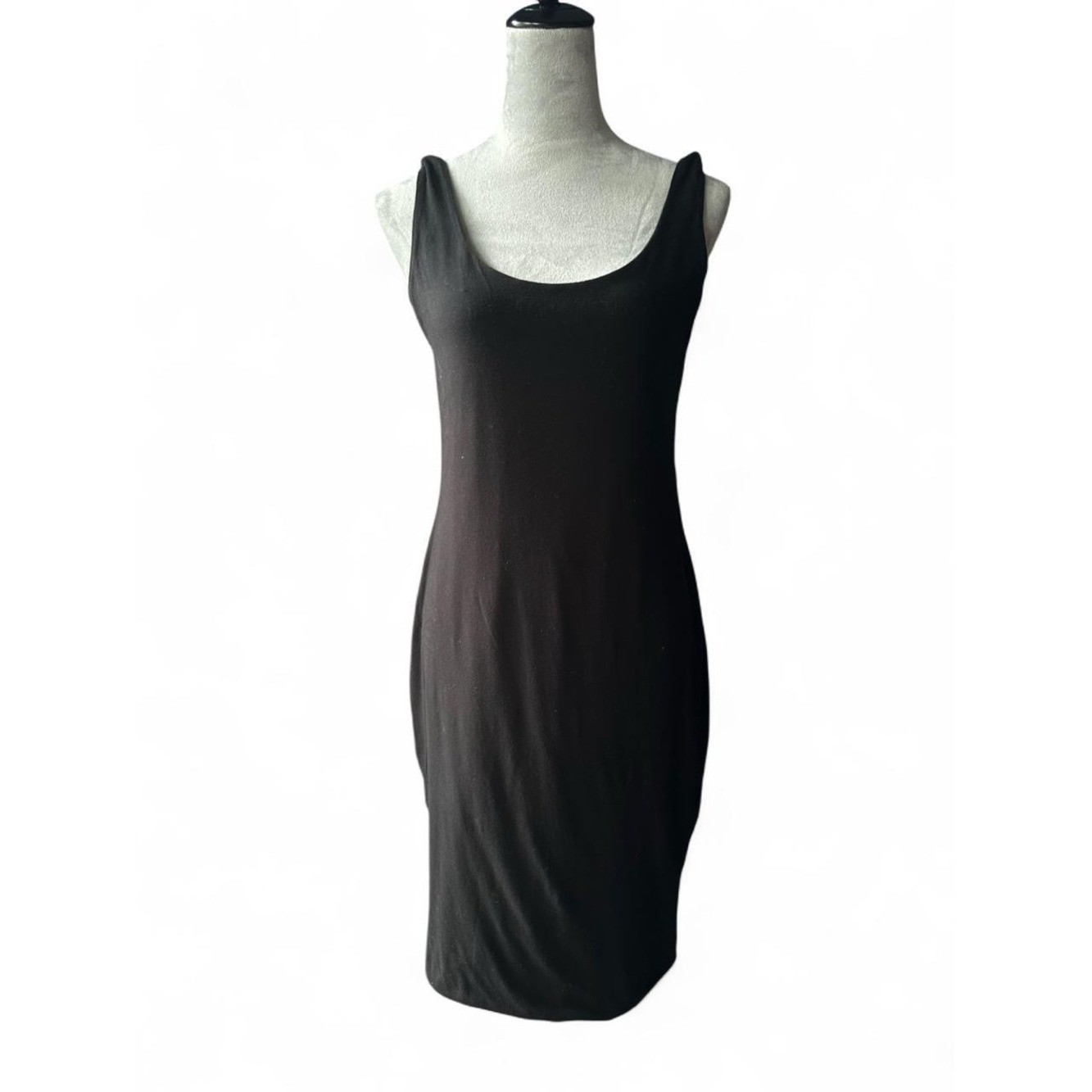 Peruvian Connection Black Scoop Neck Midi Dress — Size M