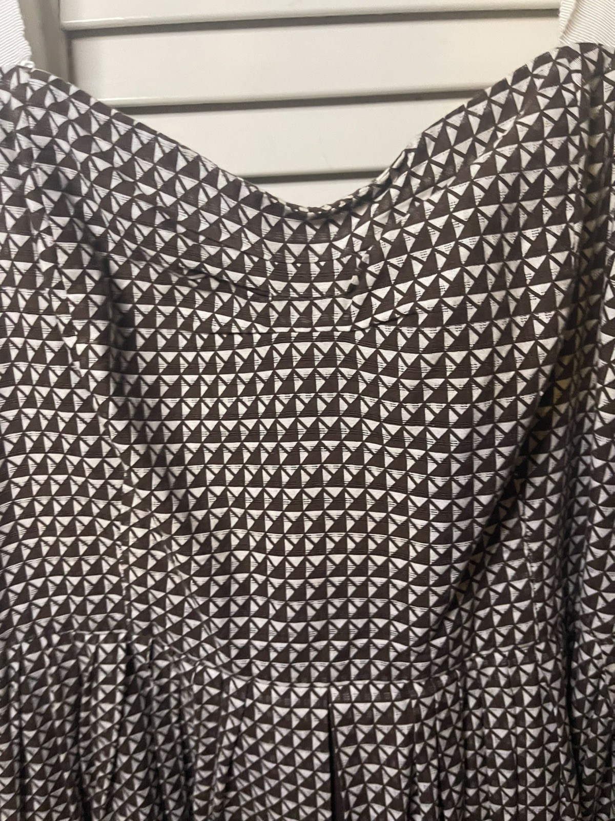Anthropologie Edme & Esyllte Sz 8 Brown White Halter Dress Sleeveless Tie A Line