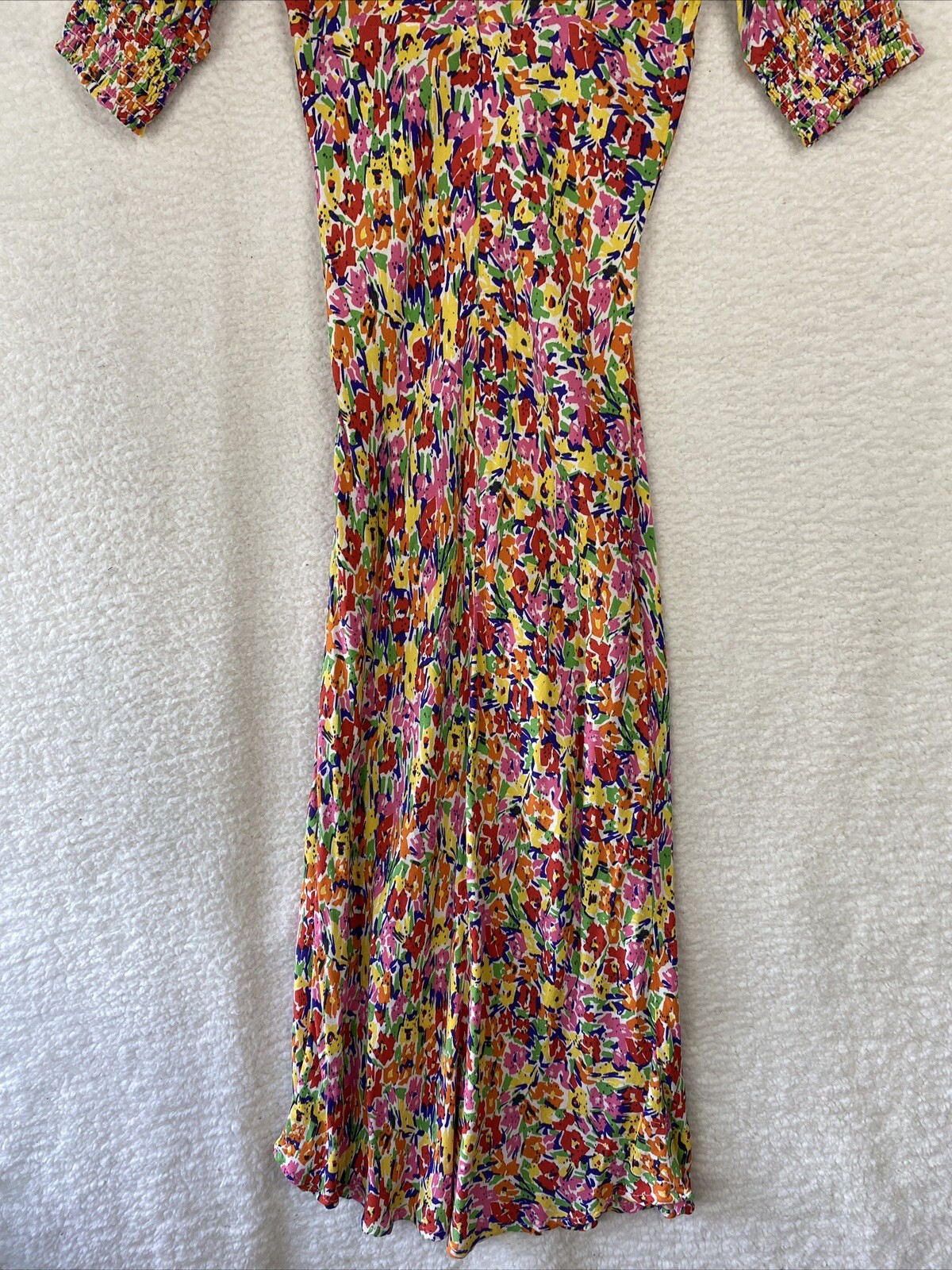Rixo X Target Dress Women’s 4 Midi Multicolor Empire Floral Puff Sleeve career