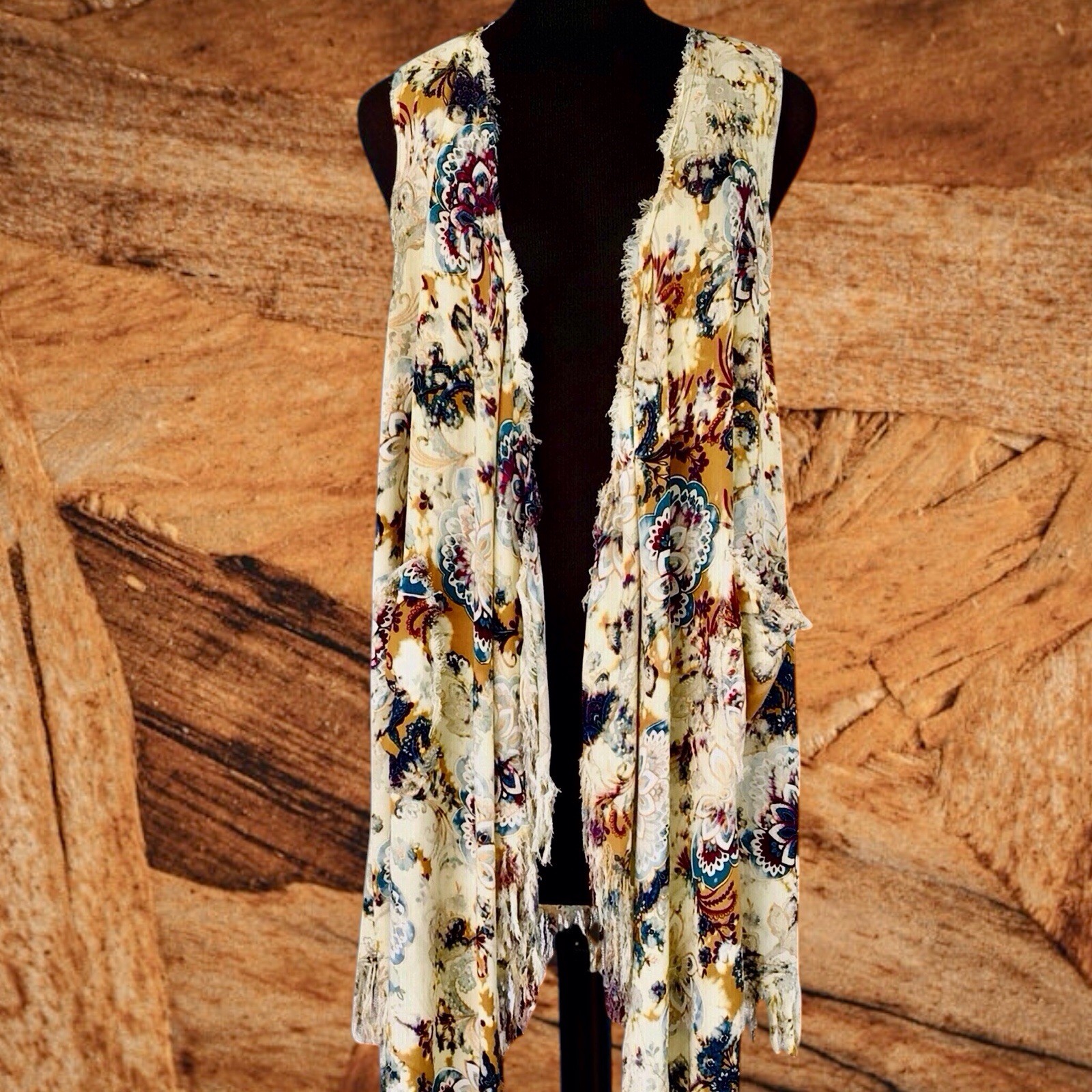 SAVANNAH JANE Cardigan/Vest(L)Boho/Peasant/EMBROIDERY on BACK! NEW W/TAGS! 15.99